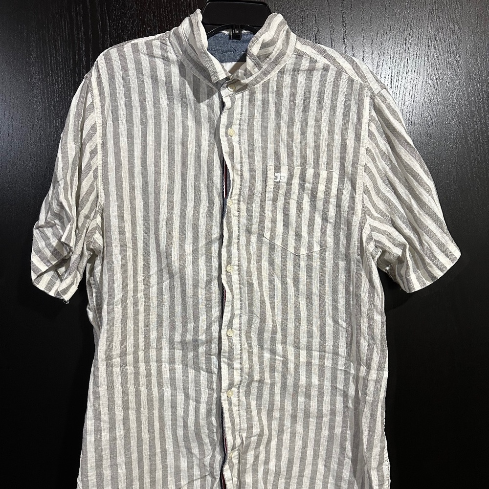 Joe's Jeans Men's Shirt XL Short Sleeve Striped Button Down with Pocket
